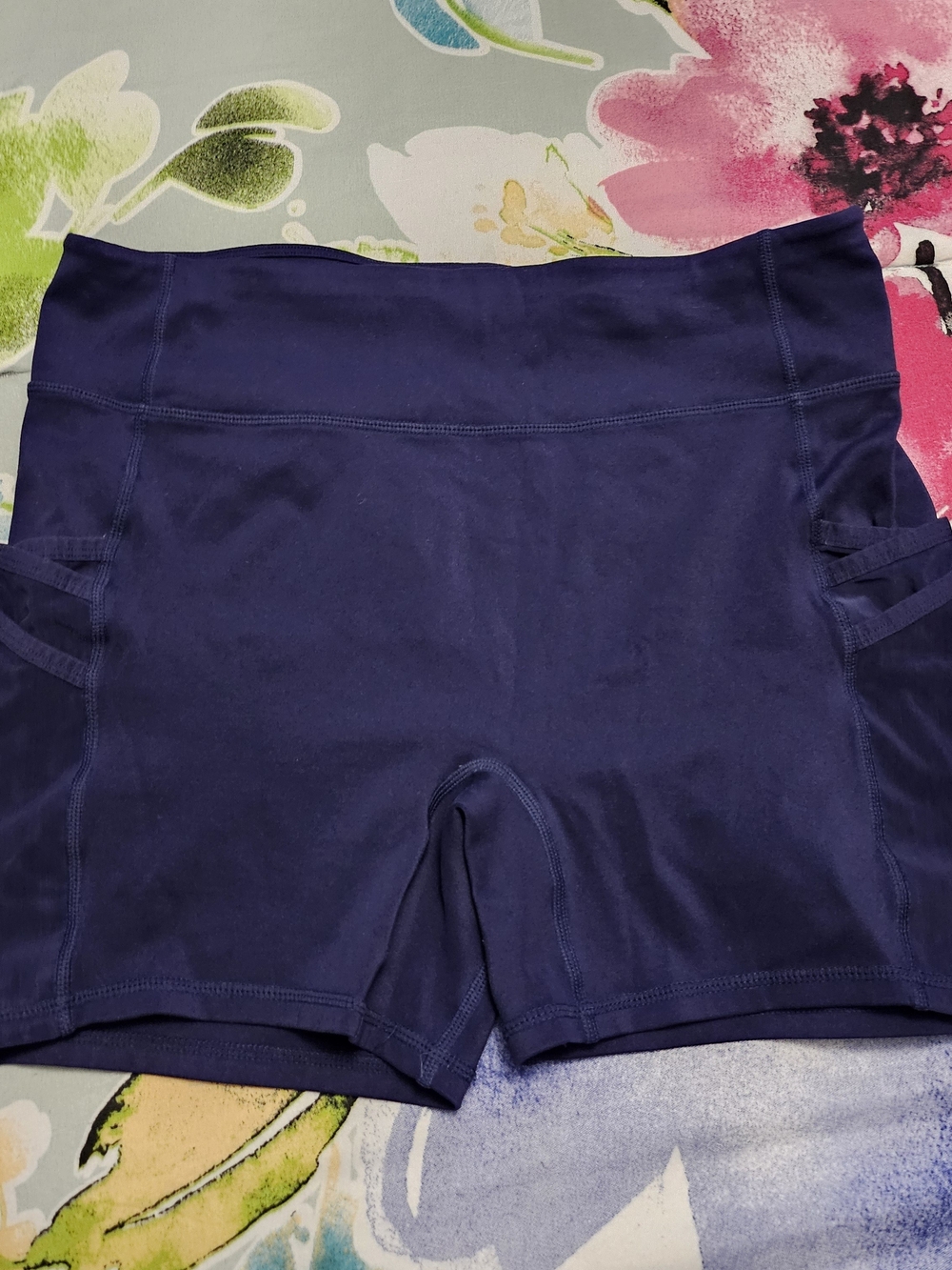 Fabletics Navy High-Waist Bike Shorts